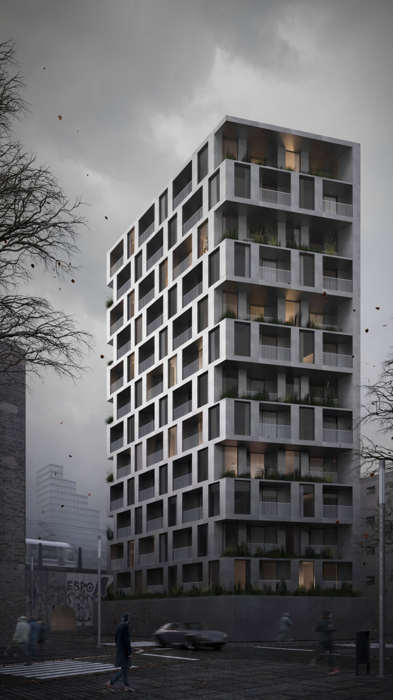 Wizualizacja 3D — Blok mieszkalny — EMTE Studio